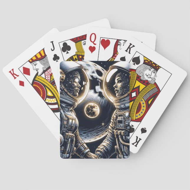 Love You to the Moon and Back | Astronauts Poker Cards (Back)