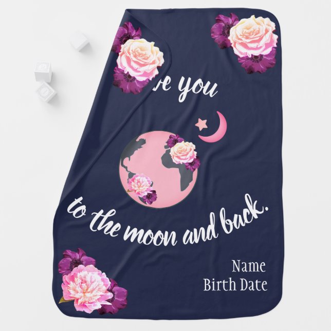 Love You to the Moon and Back Baby Blanket (In Situ)