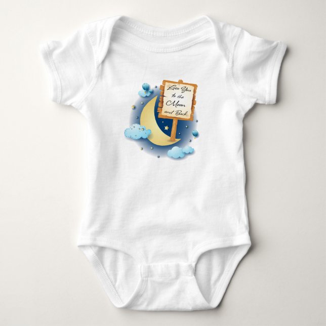 Love You to the Moon and Back Baby Bodysuit (Front)