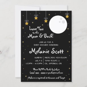 Love You to the Moon and Back!  Baby Shower Invita Invitation