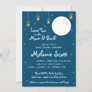 Love You to the Moon and Back!  Baby Shower Invita Invitation