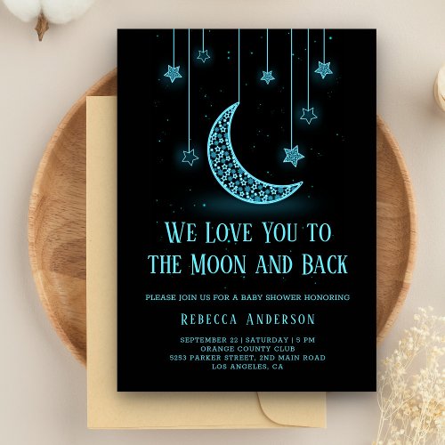 Love You to the Moon and Back Baby Shower Invitation
