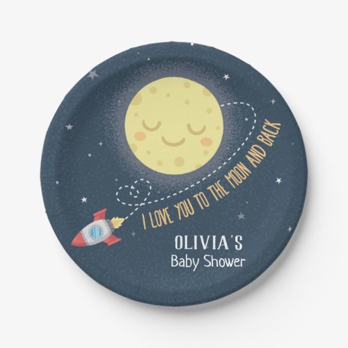 Love You to the Moon and Back Baby Shower Plates