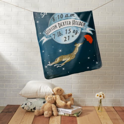 Love You to the Moon and Back Baby Stats Swaddle Blanket