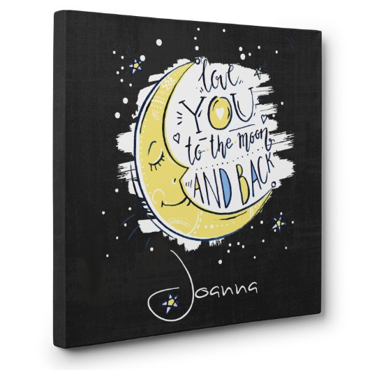 Love You to The Moon and Back Canvas Sign (Front Left)