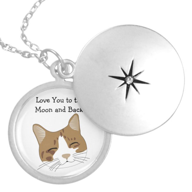 Love You to the Moon and Back Cat Necklace (Front)