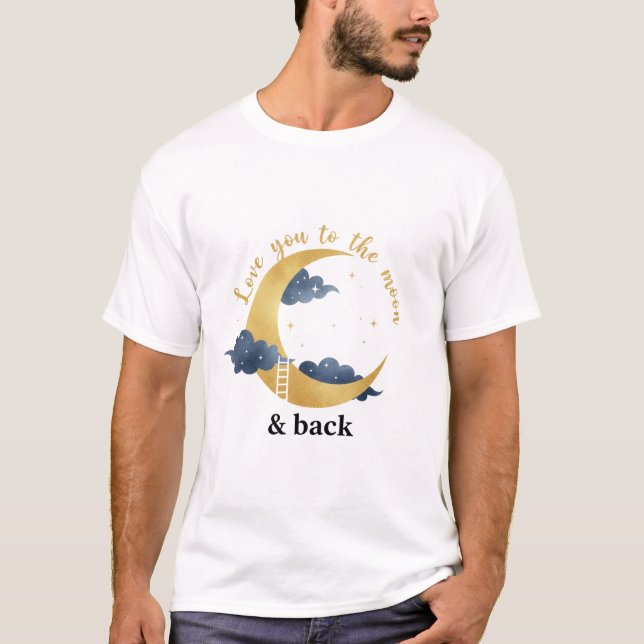 Love You To The Moon And Back Celestial Gold Boho  T-Shirt (Front)