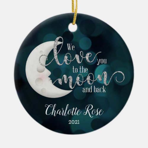 Love you to the moon and back Christmas ornament