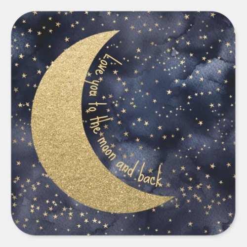 Love You to the Moon and Back Custom Square Sticker