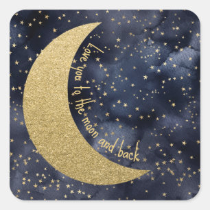 Love You to the Moon and Back Custom Square Sticker