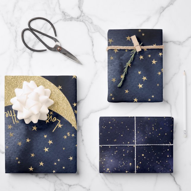 Love You to the Moon and Back Custom  Wrapping Paper Sheets (Front)
