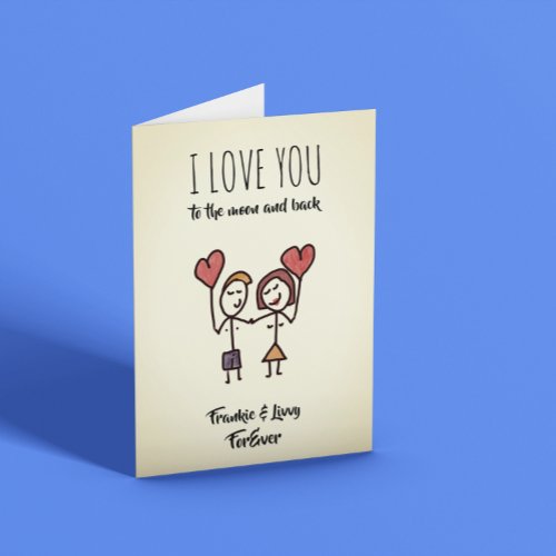 Love You To The Moon And Back Customisable Card