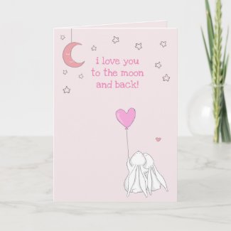 Love you to the moon and back! Cute Rabbits