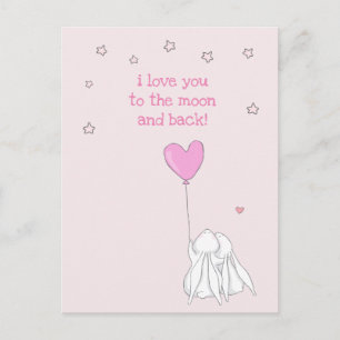 Love you to the moon and back! Cute Rabbits Postcard