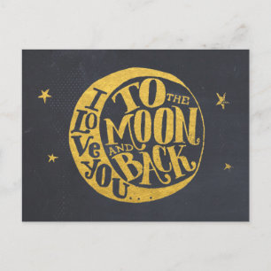Love You To The Moon And Back Cute Romantic Postcard