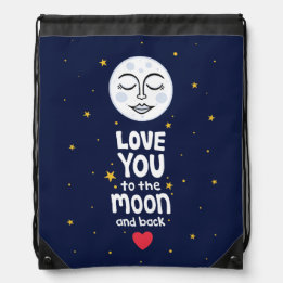 Love You to the Moon and Back Drawstring Bag