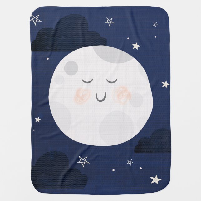 Love You To The Moon and Back Fleece Baby Blanket (Front)