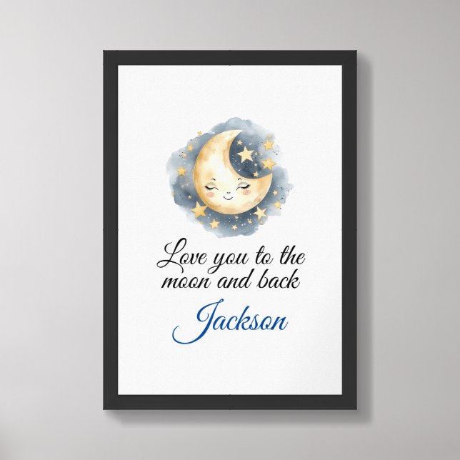 Love you to the Moon and Back Framed Wall Poster (Framed Front)