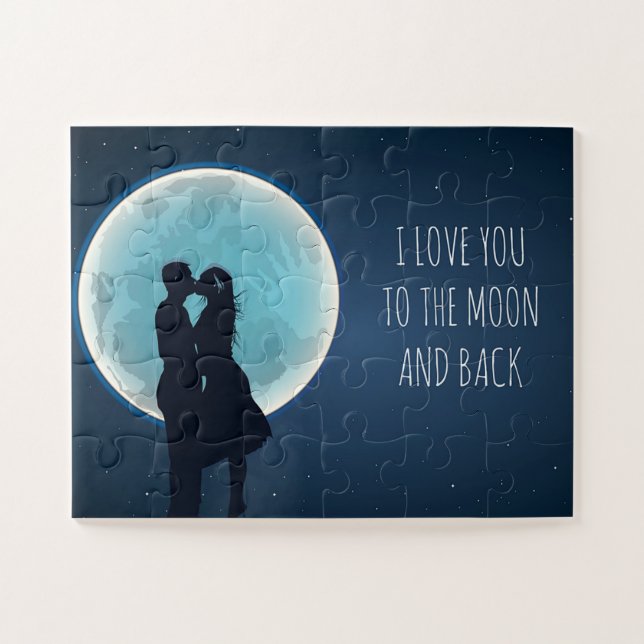 Love You to the moon and back gift puzzle (Horizontal)
