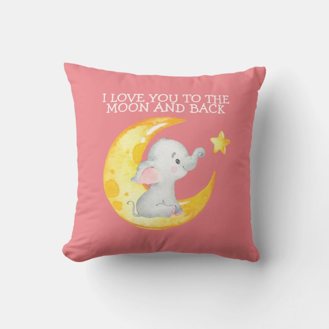 Love you to the moon and back Girl Throw Pillow (Front)