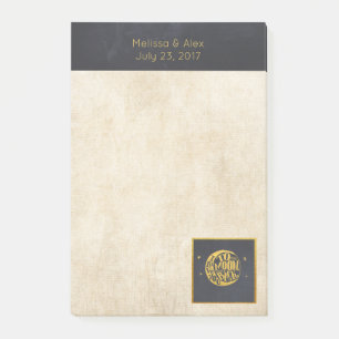 Love you to the Moon and Back Gold and Black Post-it Notes