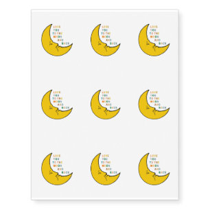 LOVE YOU TO THE MOON AND BACK - illustration Temporary Tattoos