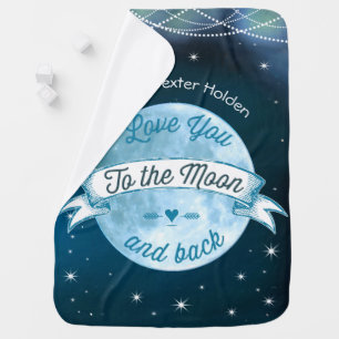 Love You to the Moon and Back Lil' Man Baby Boy Receiving Blanket