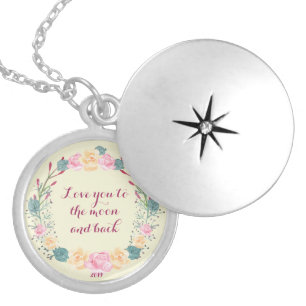 Love You To The Moon And Back Locket Necklace