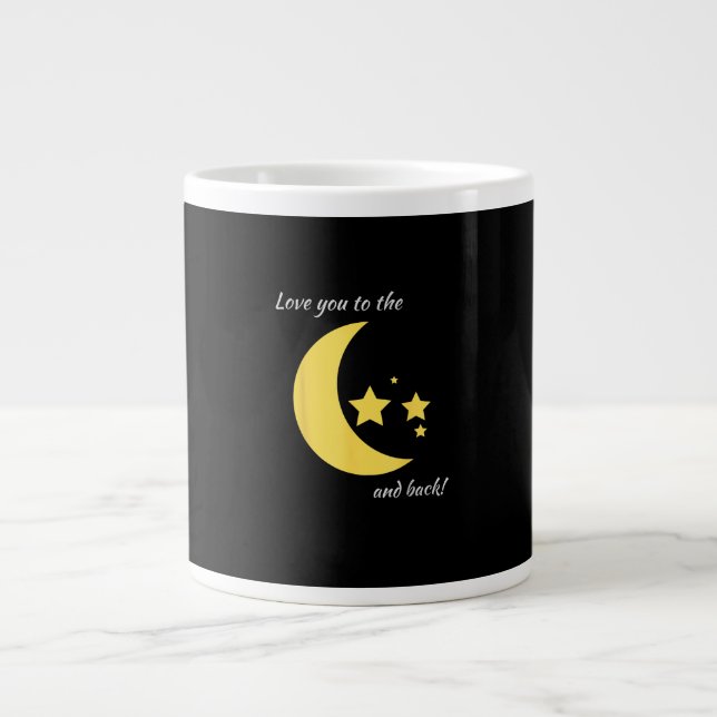 Love You To The Moon And Back Minimal Aesthetic  Giant Coffee Mug (Front)