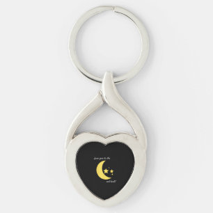 Love You To The Moon And Back Minimal Aesthetic Keychain
