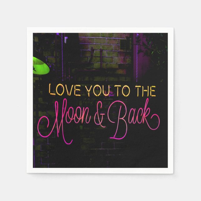 Love you to the moon and back napkins (Front)