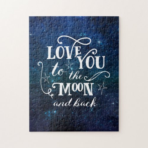 love you to the moon and back night sky jigsaw puzzle