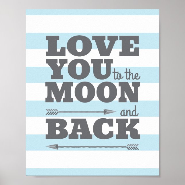 Love You to the Moon and Back Nursery Poster (Front)