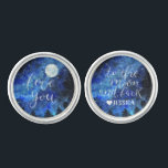 Love You to the Moon and Back | Personalized Cufflinks<br><div class="desc">Unique cufflinks quickly add texture, color and flair to any suit. When you buy them for yourself, personalization puts on your unique stamp. They also make a thoughtful gift for anyone special in your life. These make a great Valentine's Day gift. Add your custom wording to this design by using...</div>