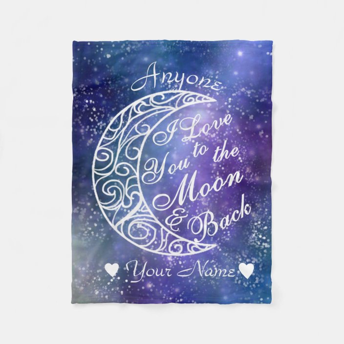 Love You To The Moon and Back Personalized Fleece Blanket | Zazzle.com