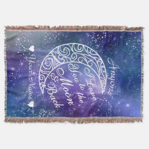 Love You To The Moon and Back Personalized Throw Blanket