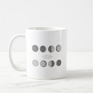 Love You To The Moon And Back   Phases of The Moon Coffee Mug