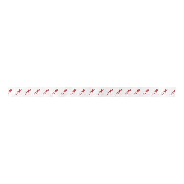 Love You to the Moon and Back Rocket Ship Satin Ribbon (Front)