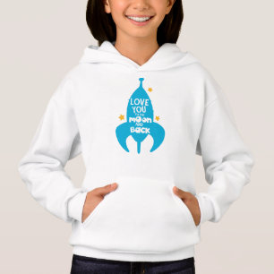 Love You To The Moon And Back, Rocket, Stars Hoodie
