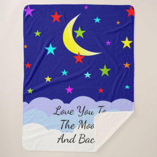 Love You to The Moon and Back Sherpa Blanket