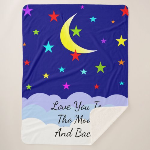 Love You to The Moon and Back Sherpa Blanket