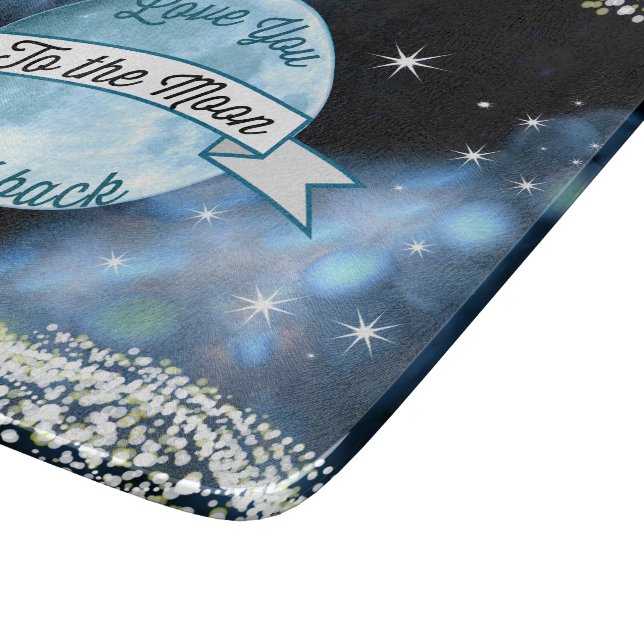 Love You to the Moon and Back Stars Pattern Cutting Board (Corner)