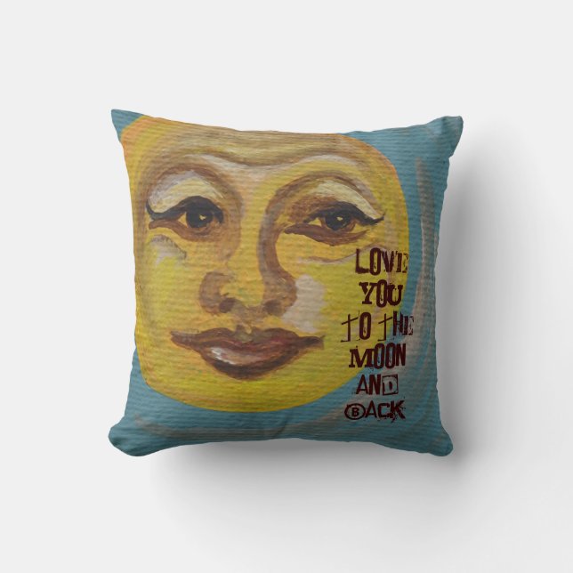 Love You to the Moon and Back Throw Pillow (Front)