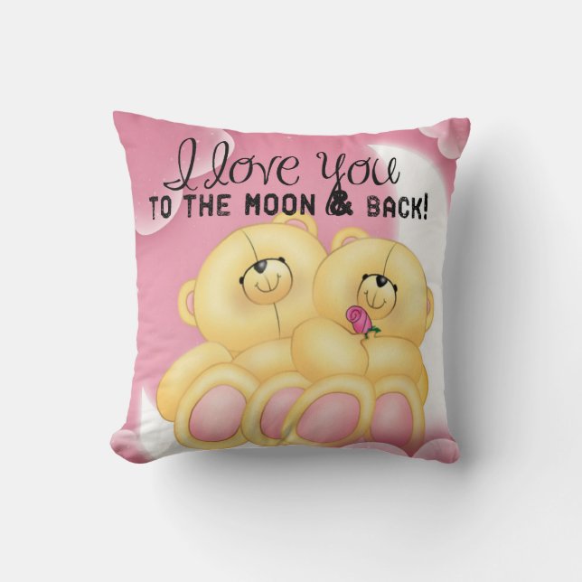 love you to the moon and back throw pillow (Front)
