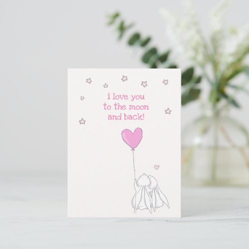 Love you to the moon and back Valententines Day Postcard