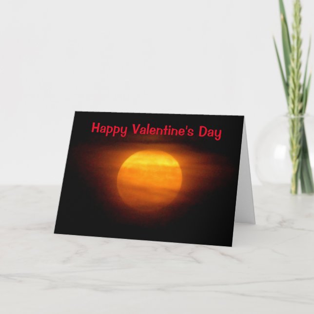 Love You To The Moon And Back Valentine Holiday Card (Front)