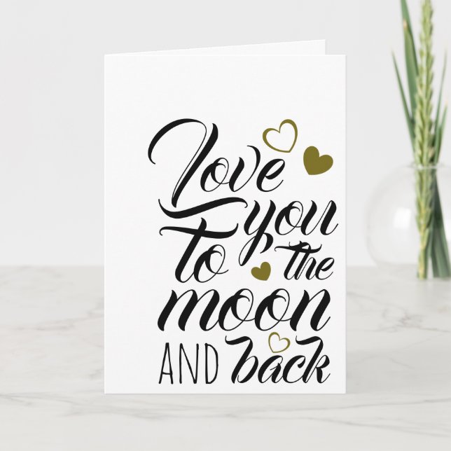 Love you to the Moon and Back, Valentine's Day Card (Front)