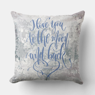 Love you to the Moon and Back Watercolor Pillow