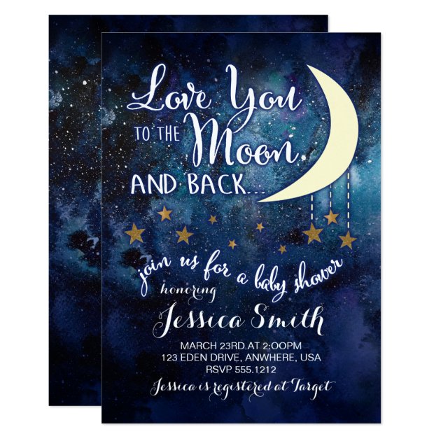 Love You To The Moon & Back Baby Shower Invitation