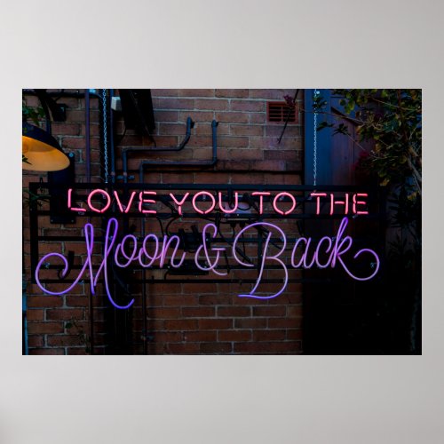 LOVE YOU TO THE MOON  BACK NEON SIGN